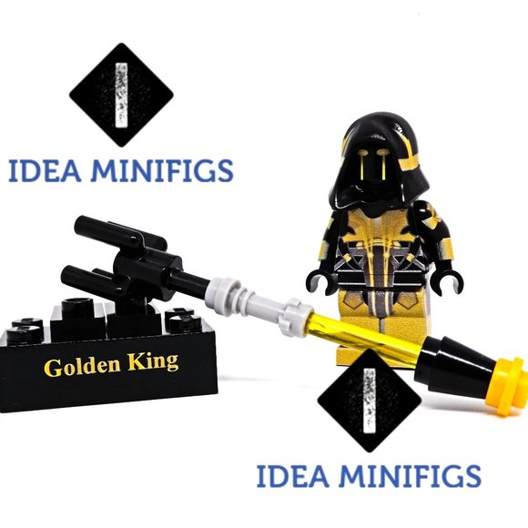Battle Royale Classic Gold King Custom UV Print on Lego Minifigure - Picture 1 of 4